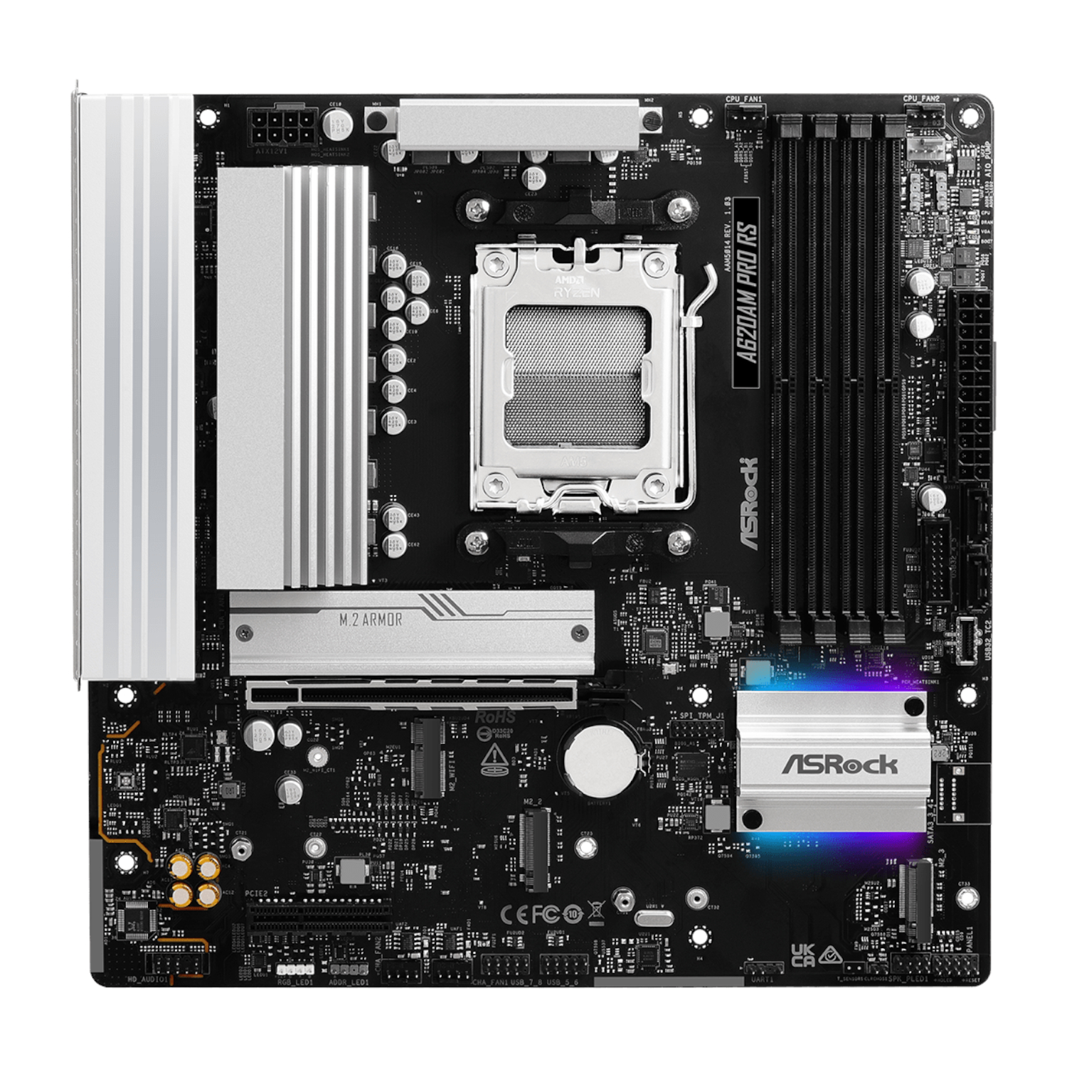 ASRock A620AM Pro RS AM5 M-ATX Motherboard - Image 2