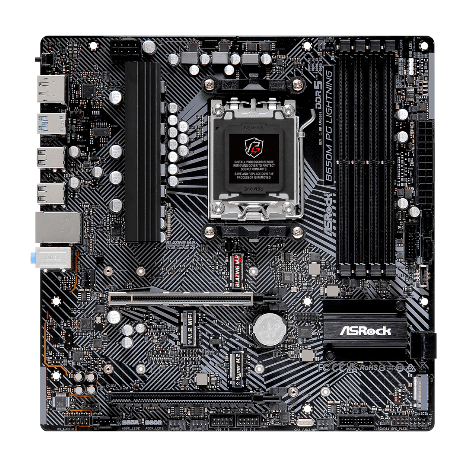 ASRock B650M PG Lightning AMD AM5 Micro ATX Motherboard - Image 2