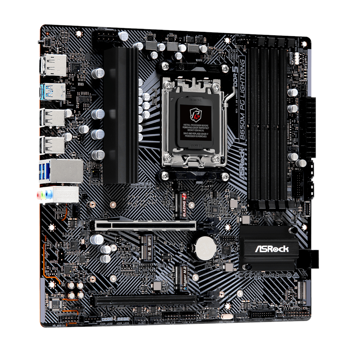 ASRock B650M PG Lightning AMD AM5 Micro ATX Motherboard - Image 3