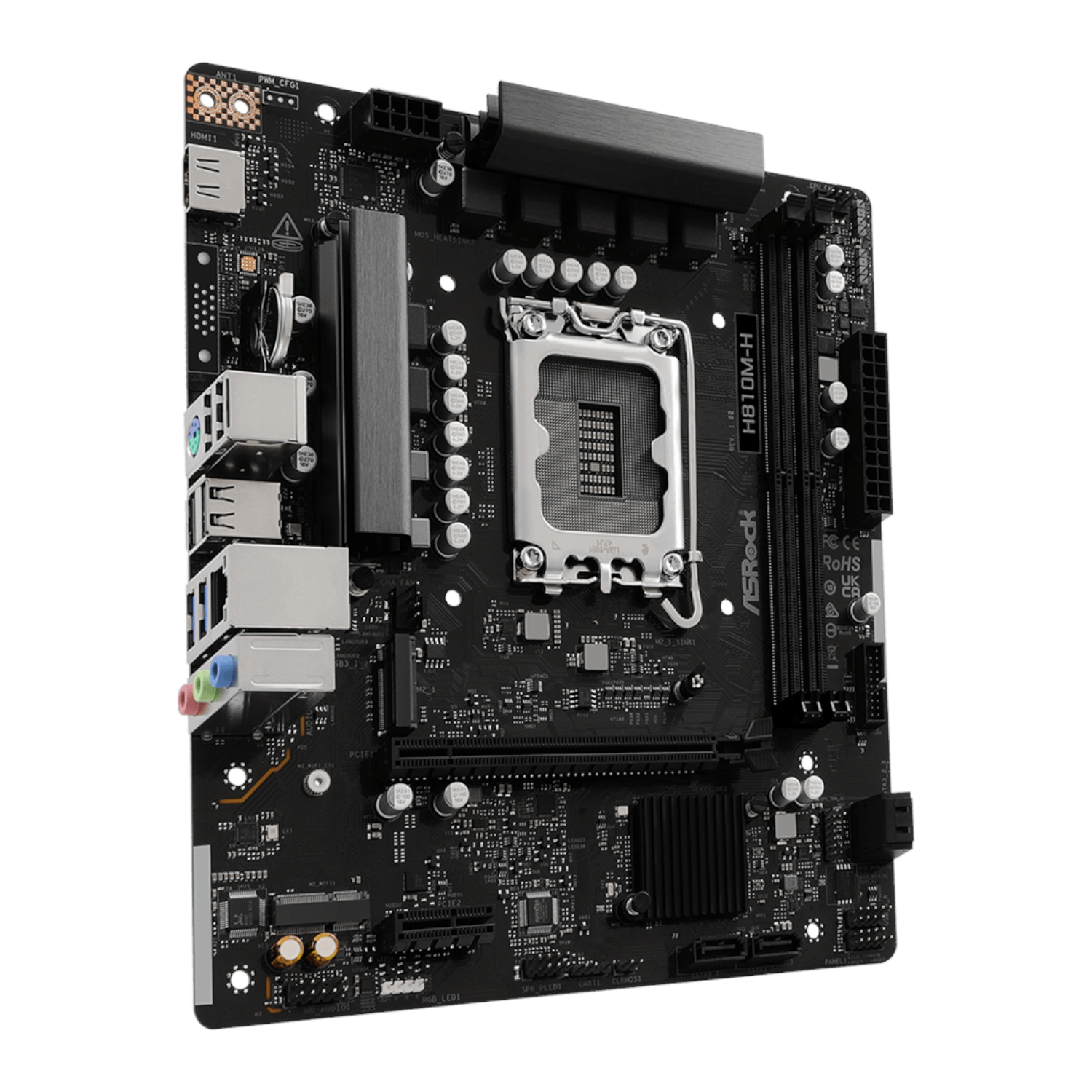 ASRock H810M-H Intel LGA1851 Micro ATX Motherboard - Black - Image 3