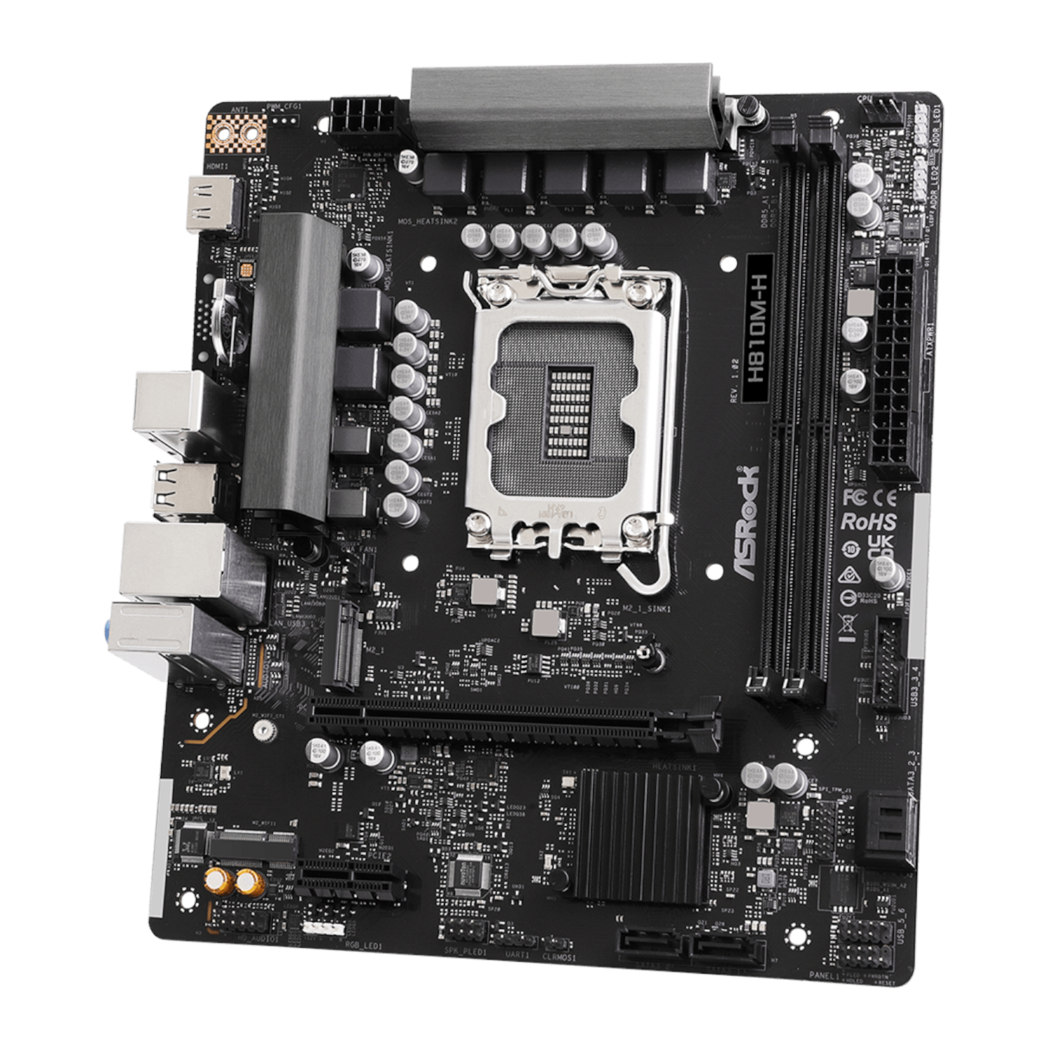 ASRock H810M-H Intel LGA1851 Micro ATX Motherboard - Black - Image 4