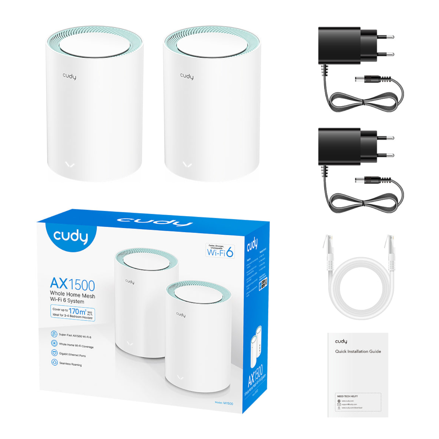 Cudy AX1500 Gigabit Mesh Wi-Fi 6 System – 2 Pack - Image 2