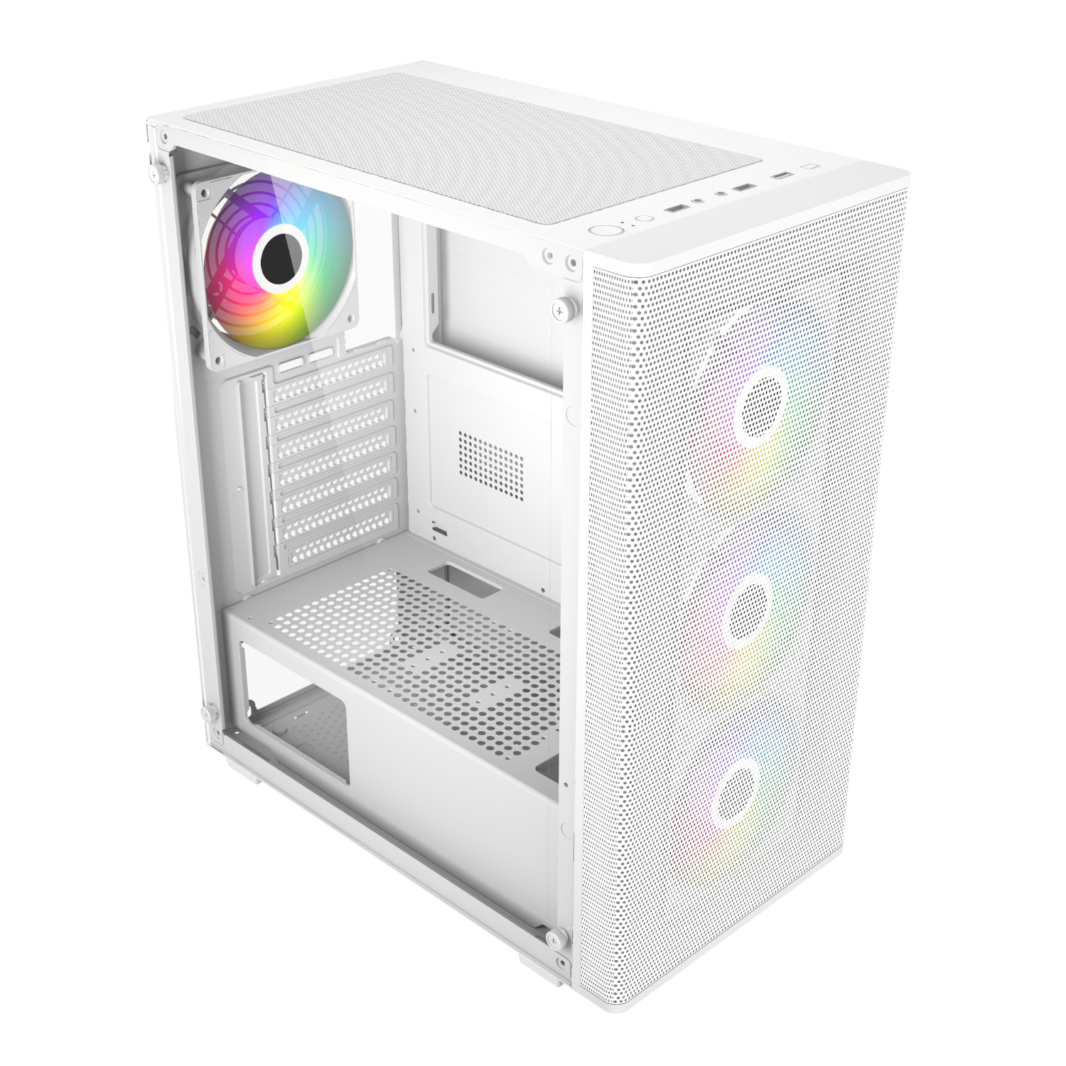 FSP M220 ATX Mid Tower Gaming Chassis - White - Image 4