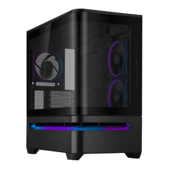 Asus Prime AP202 ARGB Curved Tempered Glass Micro-ATX Chassis – Black