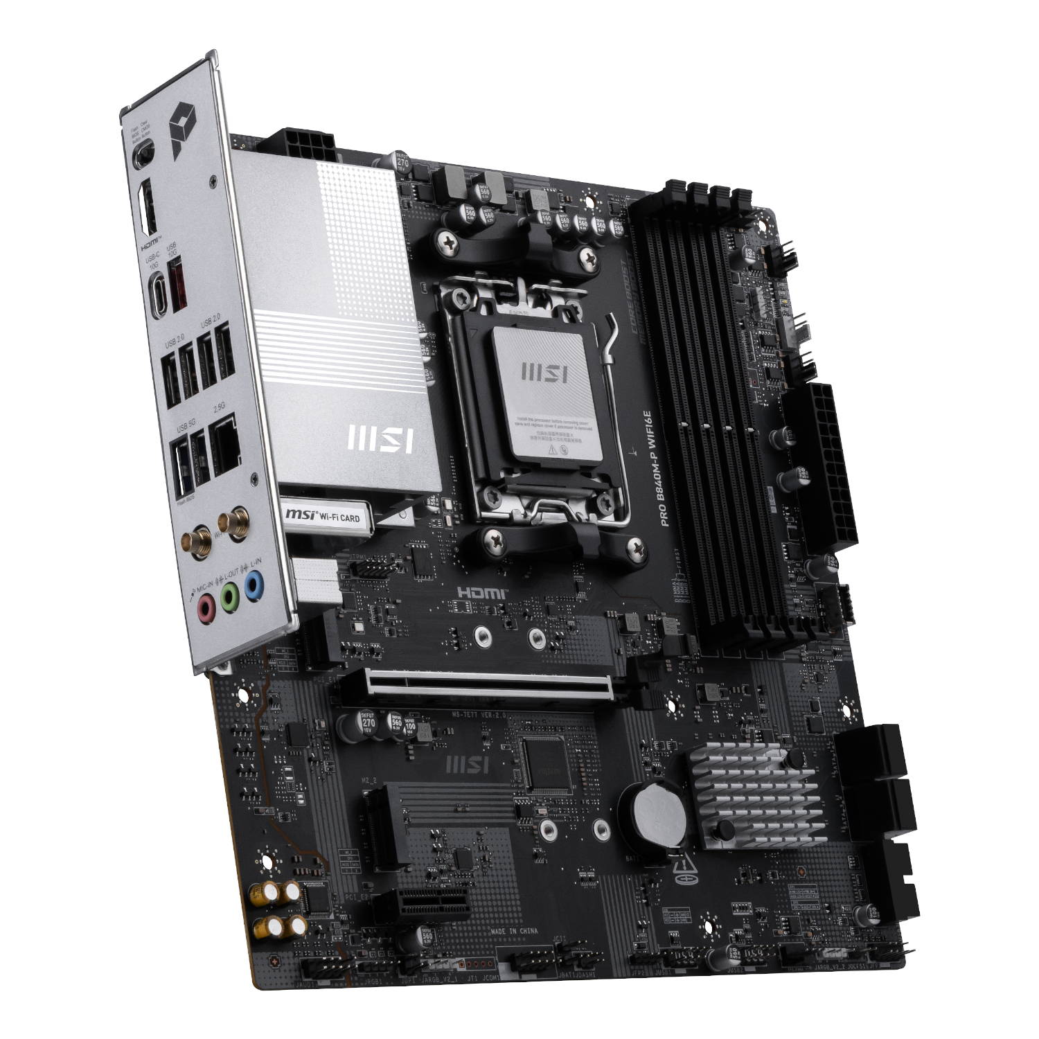 MSI PRO B840M-P Wi-Fi 6E AMD AM5 MATX Gaming Motherboard - Image 3