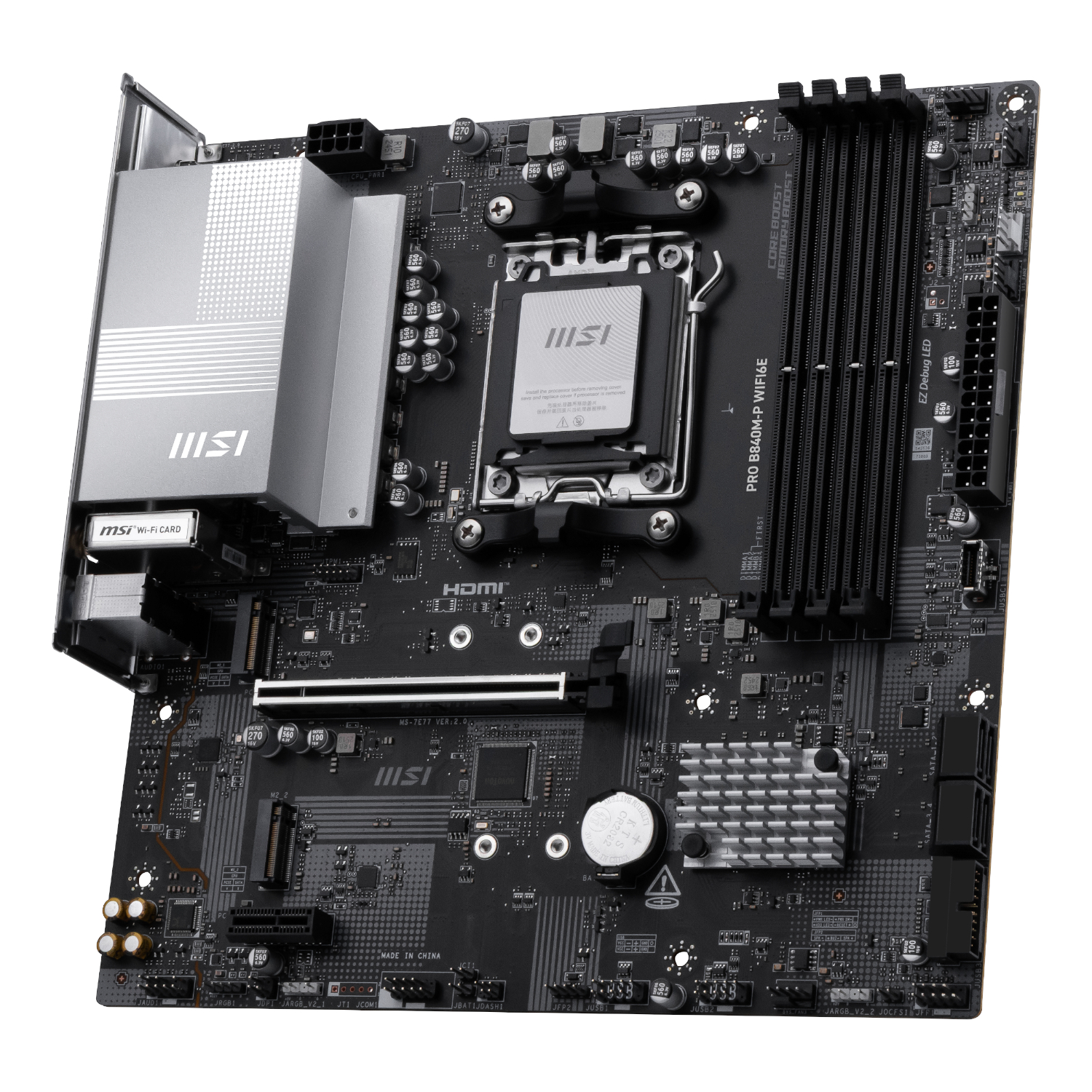 MSI PRO B840M-P Wi-Fi 6E AMD AM5 MATX Gaming Motherboard - Image 4