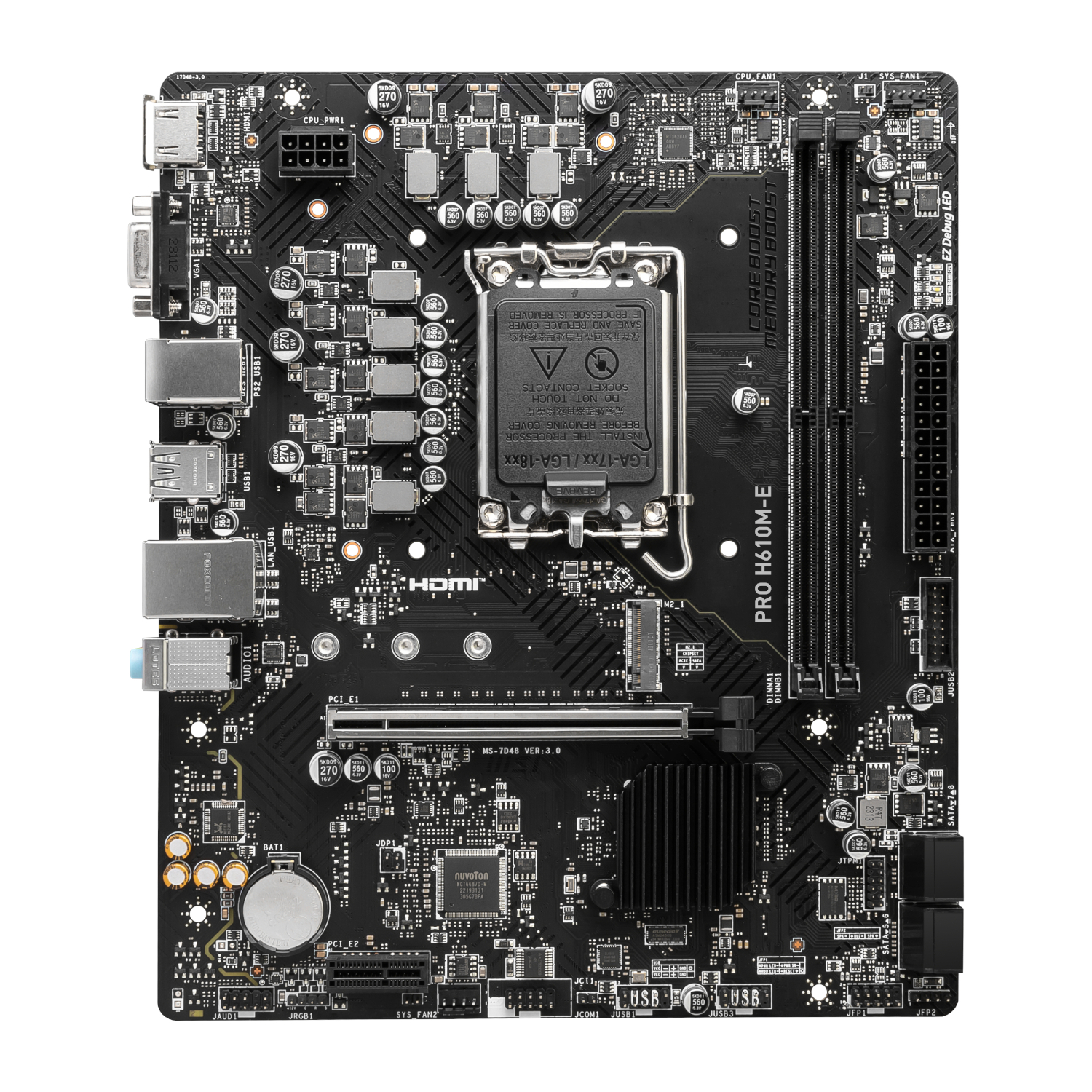 MSI PRO H610M-E Intel LGA1700 DDR5 M-ATX Motherboard - Image 2
