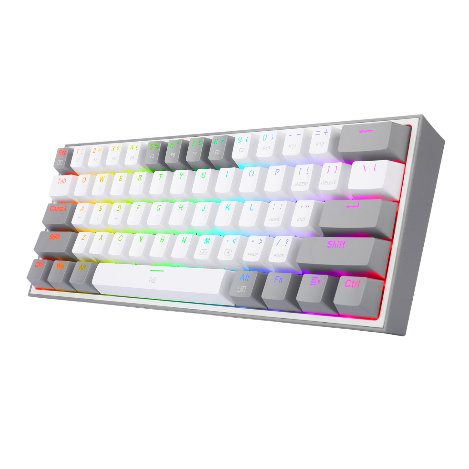Redragon K617 FIZZ 60% Wired RGB Gaming Keyboard - White/Grey - Image 2