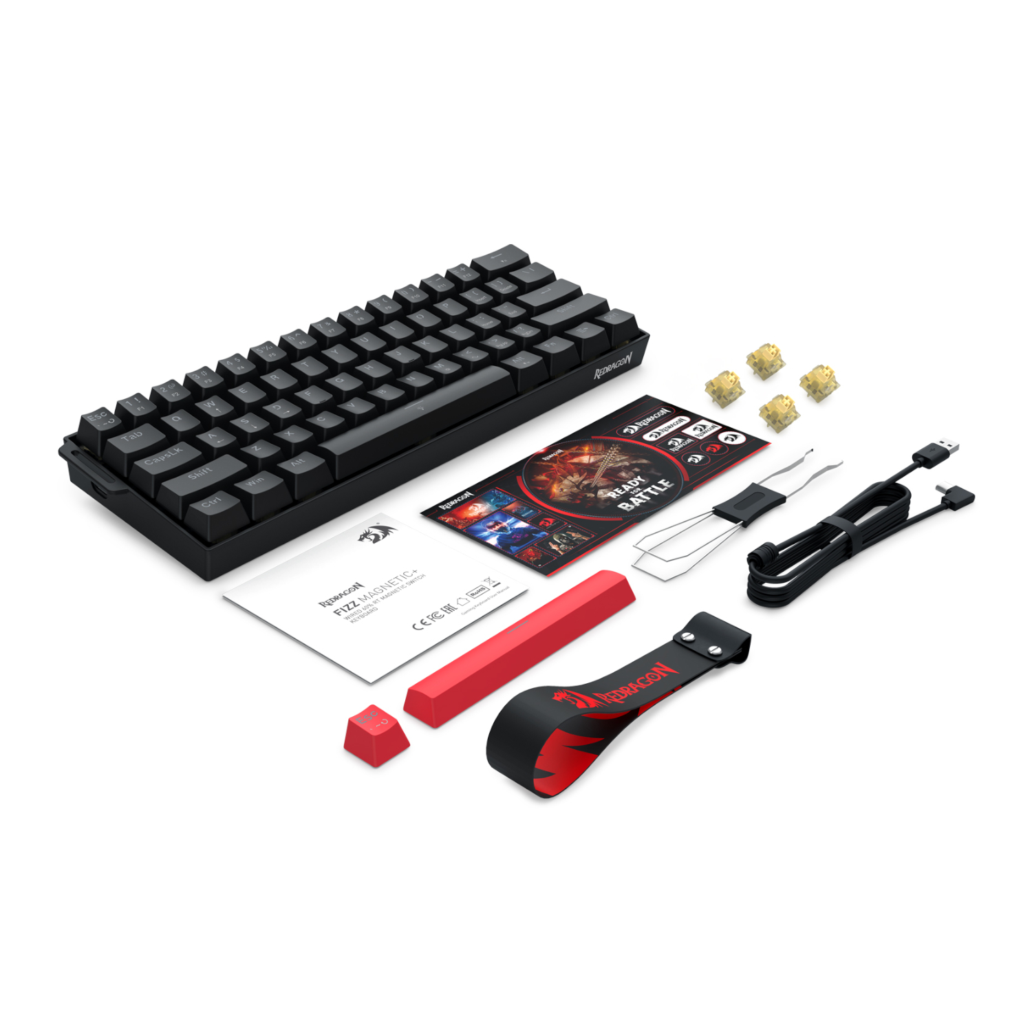 Redragon FIZZ Magnetic Plus 60% RGB Gaming Keyboard - Black - Image 6