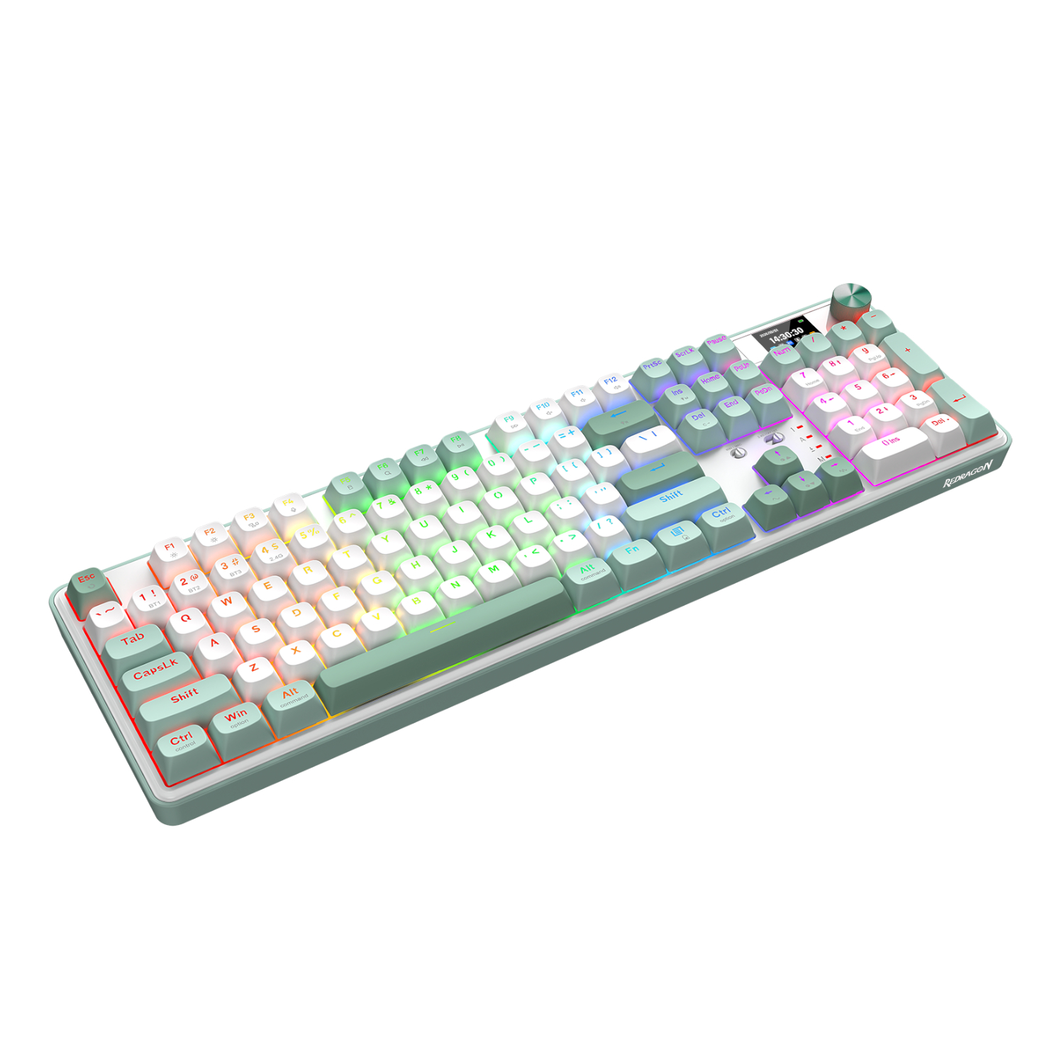 Redragon WYVERN K761 Pro Full-size RGB Wireless Mechanical Gaming Keyboard - White/Green - Image 3