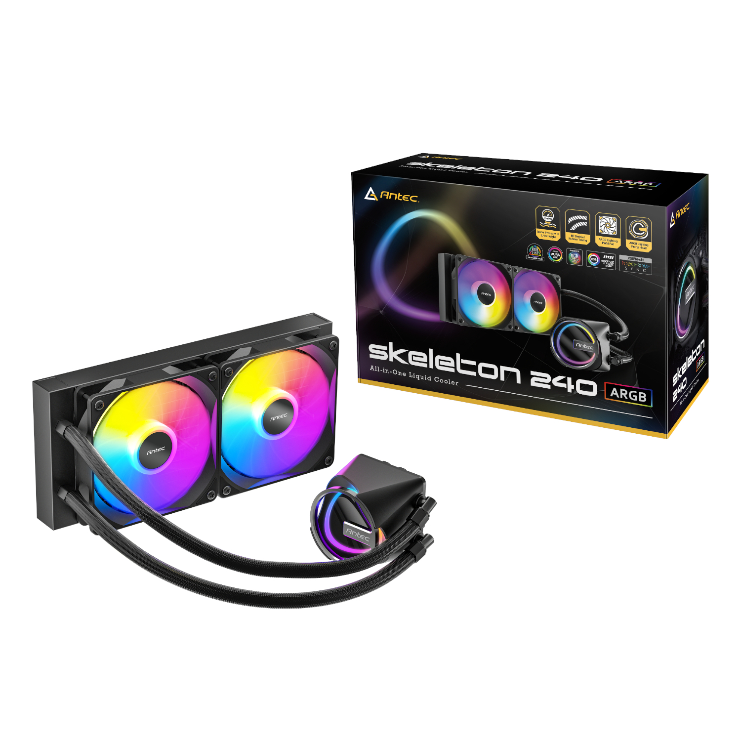 Antec Skeleton 240 ARGB CPU Liquid Cooler Black - Image 6