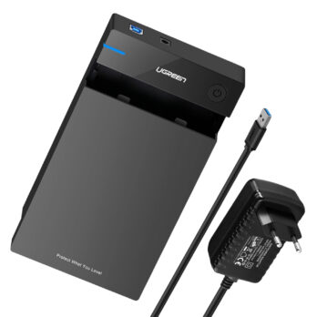 UGREEN 3.5" SATA Hard Drive USB 3.0 Enclosure 5Gbps – Black