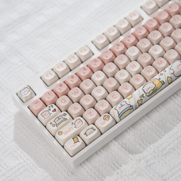H108 Mechanical Keyboard Wired Wireless Bluetooth Full-Key Anti-Ghosting for Girls Office Gaming Cute Rgb Lighting Silent