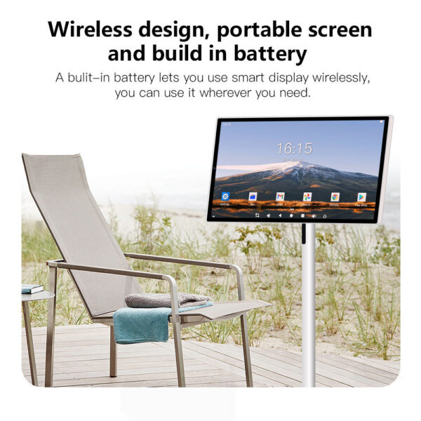 24 Inch Touch Screen 8-core CPU Android OS 128GB Rotation Monitor Built-in Battery With 13MP Camera Rollable Smart Portable TV