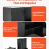 L-Shaped Executive Desk, Large Modern Office Table With Drawers & Storage Cabinet, Heavy Duty Wooden Executive Table With CPU Stand, 350 LBS Load Capacity, Easy Assembly, For Work Study Writing