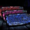 J10 tricolor backlight wired gaming keyboard set