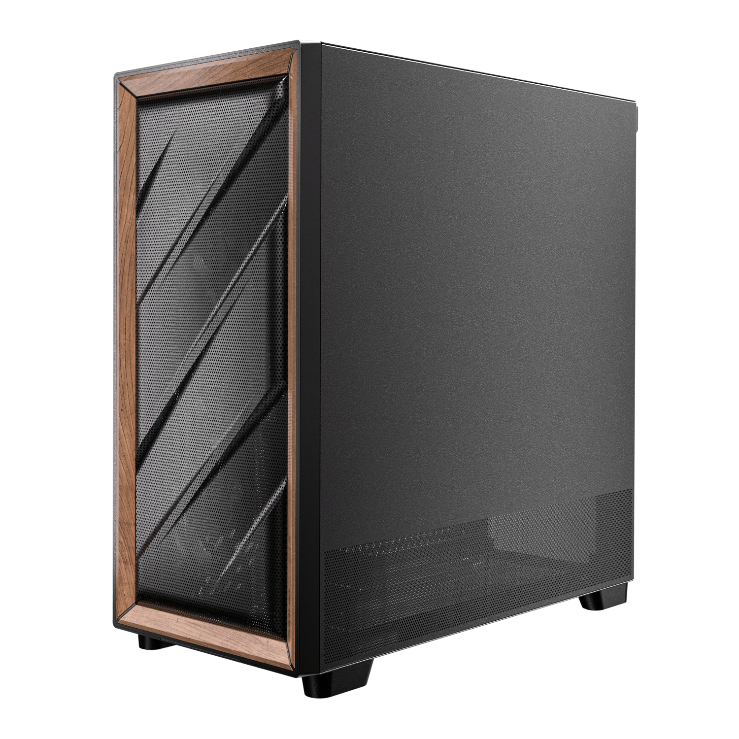 Antec FLUX SE E-ATX | ATX | Micro-ATX | ITX Mid-Tower Gaming Chassis Wood Front Panel- Black