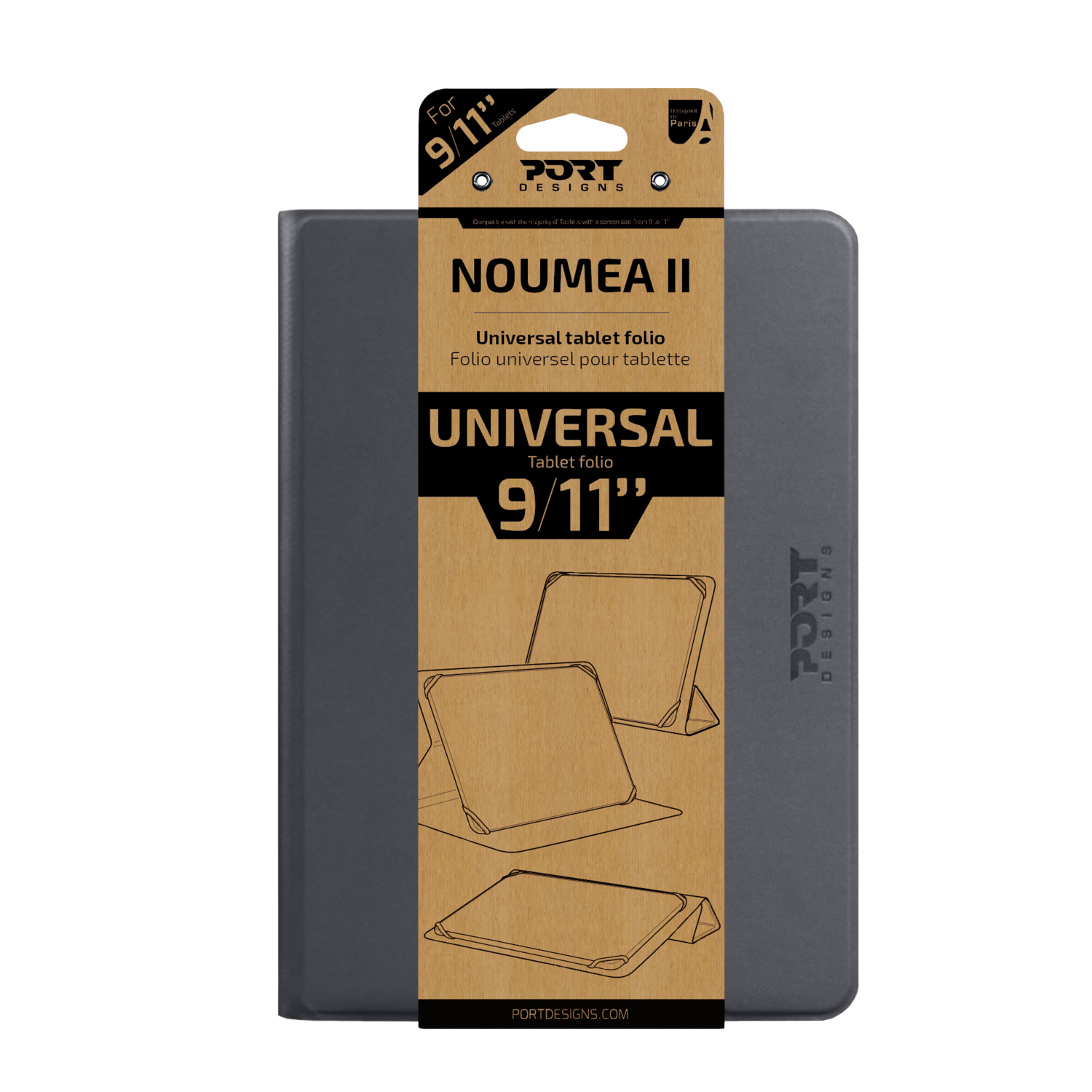 Port Designs Noumea II Universal 9/11" Tablet Folio – Grey