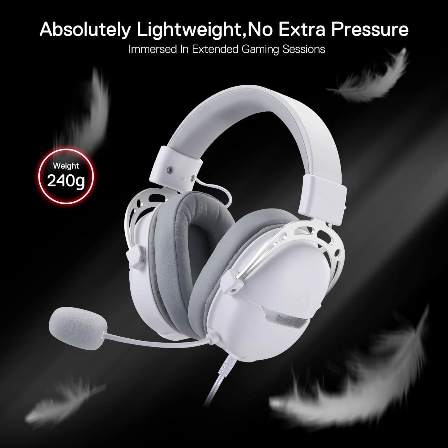 REDRAGON Over-Ear AURORA Gaming Headset - White