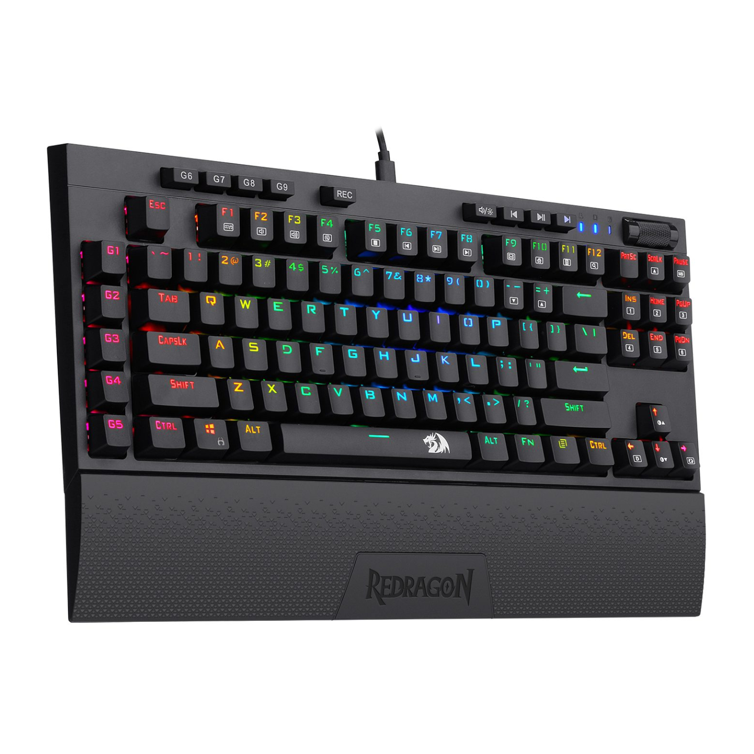 Redragon K588 RGB Pro BROADSWORD TKL Mechanical Wired Gaming Keyboard - Black